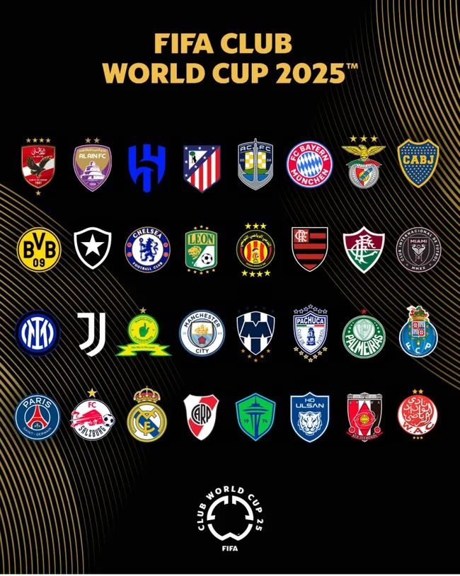 Los equipos momentáneamente clasificados al Mundial de Clubes 2025.