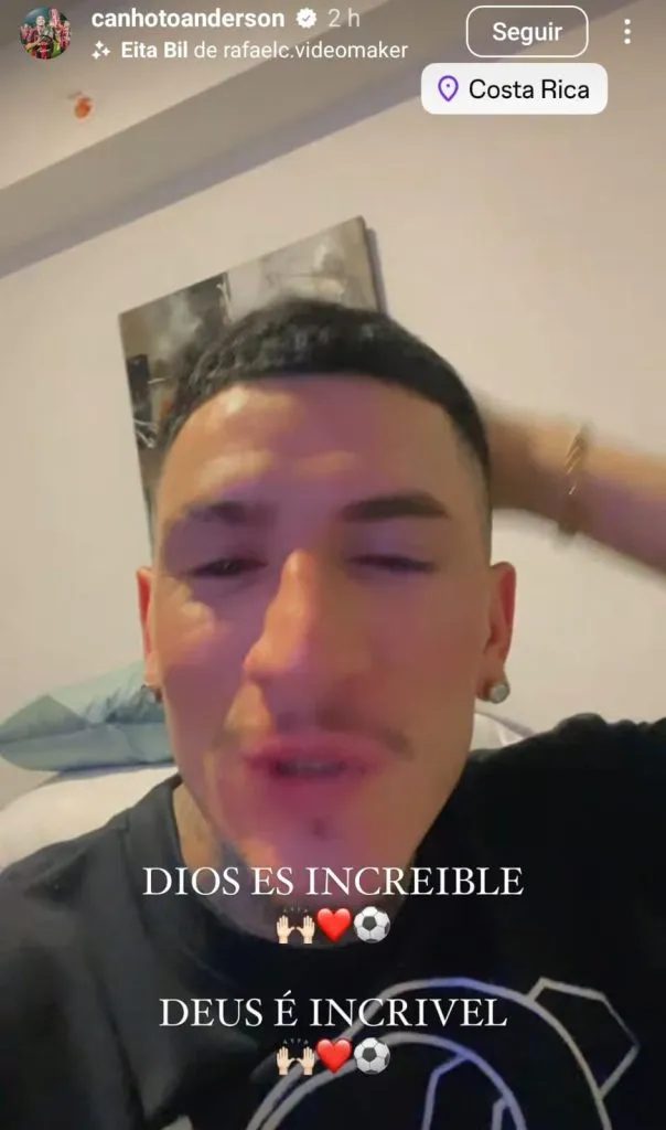 Sumamente emocionado, Canhoto subió un video a Instagram.