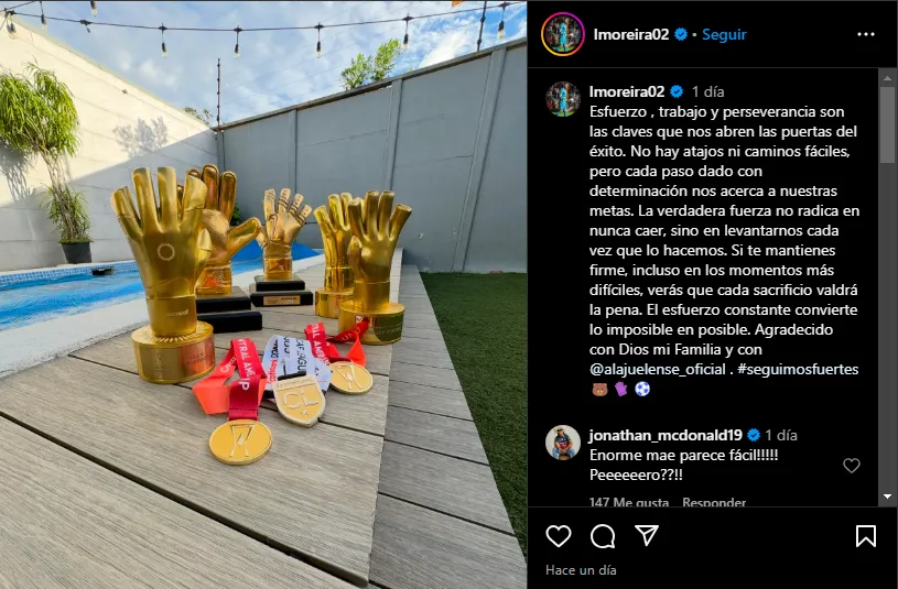 Leonel Moreira en su cuenta oficial de Instagram