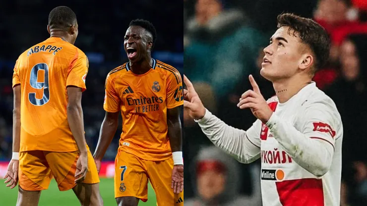 Vinicius y Mbappé festejan en el Real Madrid, como Ugalde en Moscú.