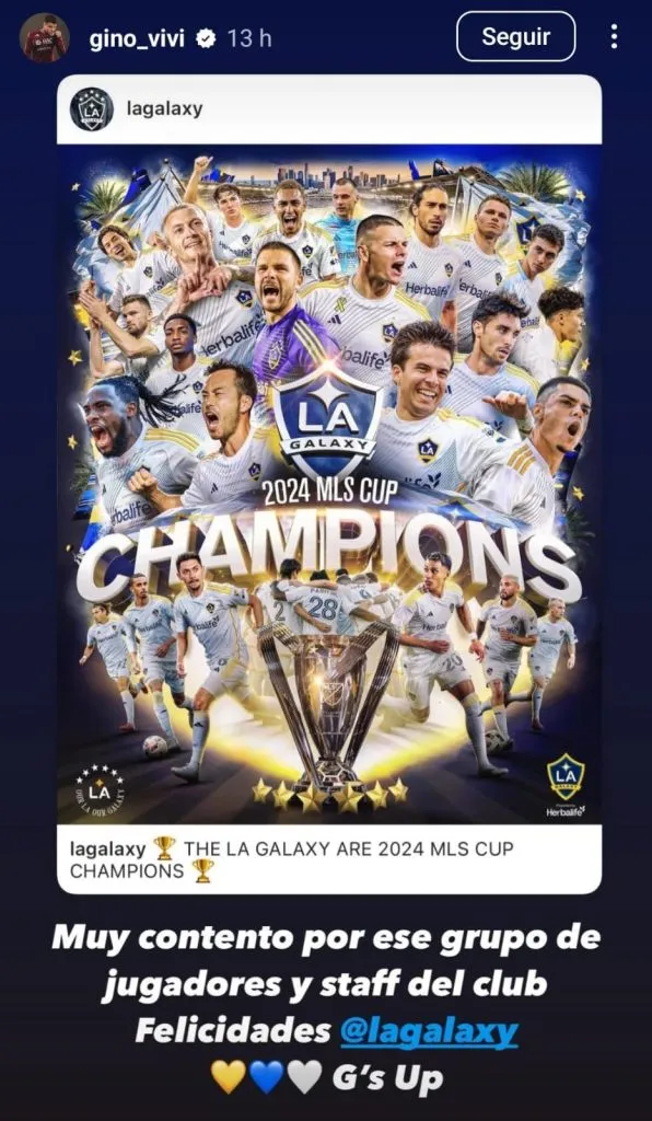 Gino Vivi a través de su cuenta oficial de Instagram.