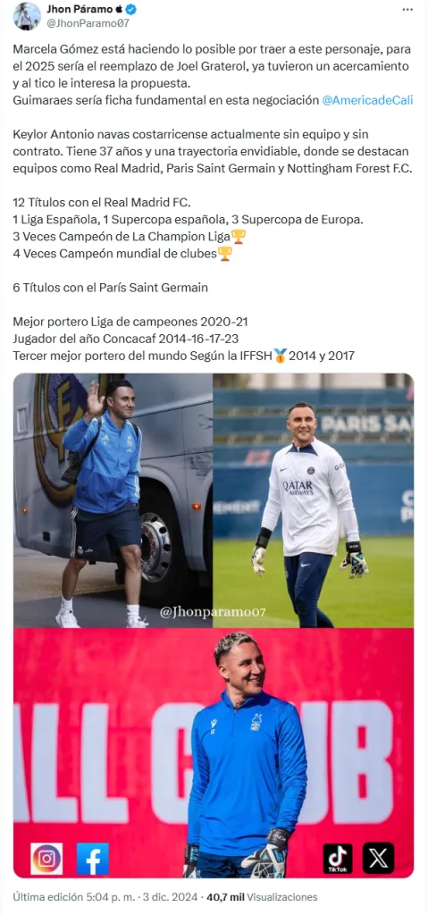 La información que llega desde Colombia. (x.com)