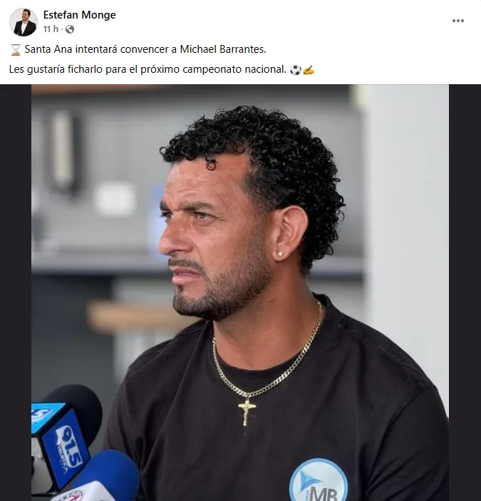 La información publicada por Monge sobre Michael Barrantes. (x.com)