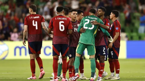 AUSTIN, TEXAS - JULY 02: Patrick Sequeira of Costa Rica celebrates with teammates after winning 2-1 the CONMEBOL Copa America 2024 Group D match between Costa Rica and Paraguay at Q2 Stadium on July 02, 2024 in Austin, Texas. (Photo by Buda Mendes/Getty Images)