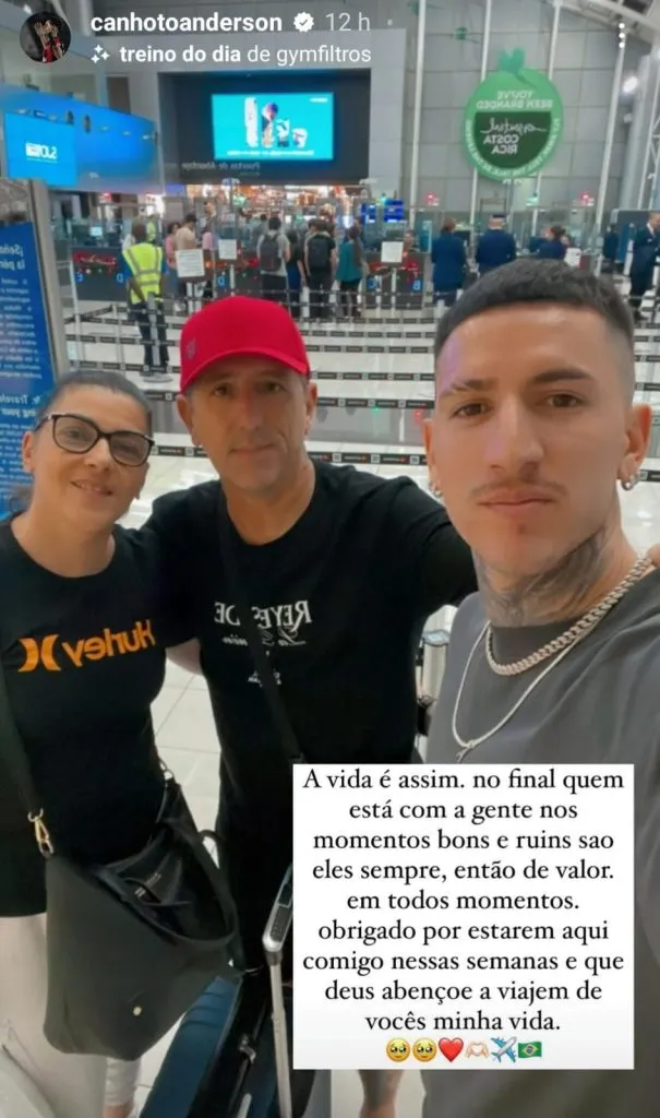 Canhoto se despidió de su familia en Costa Rica. (Instagram)