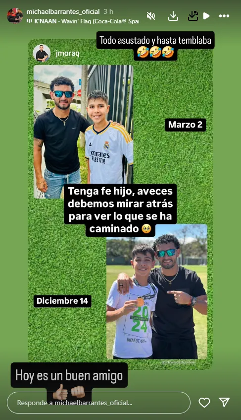 El posteo de Michael Barrantes en Instagram.