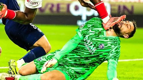 Así le quedó el rostro a Donnarumma tras el pisotón