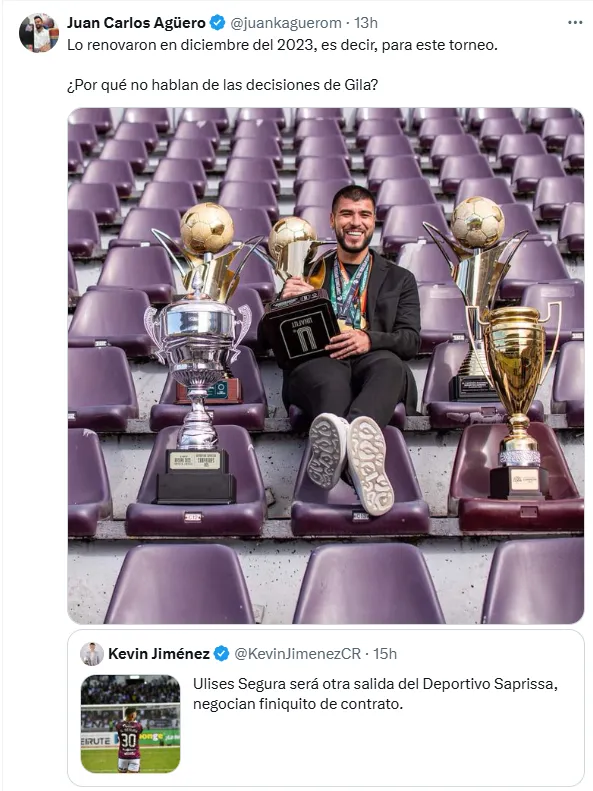 Ulises Segura no seguirá en Saprissa. (x.com)