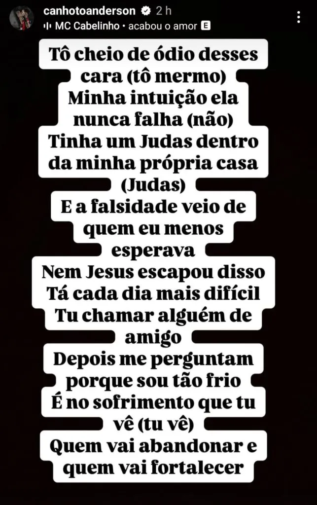 La storie que Canhoto subió a Instagram.