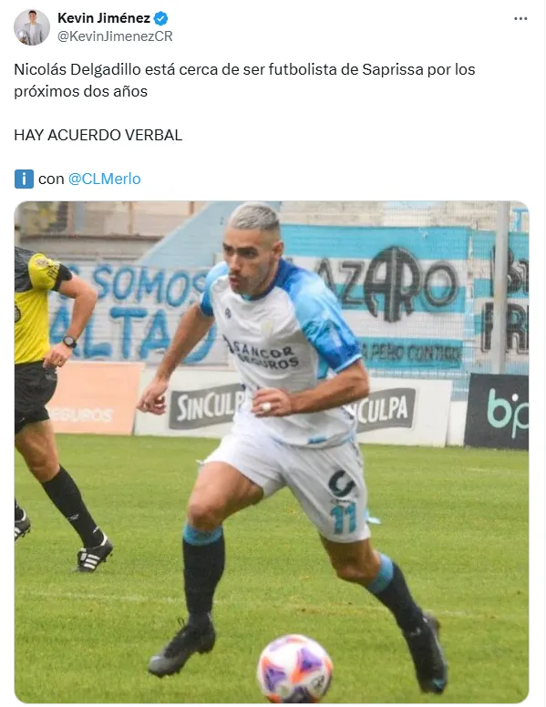 La información que dio Kevin Jiménez. (x.com)