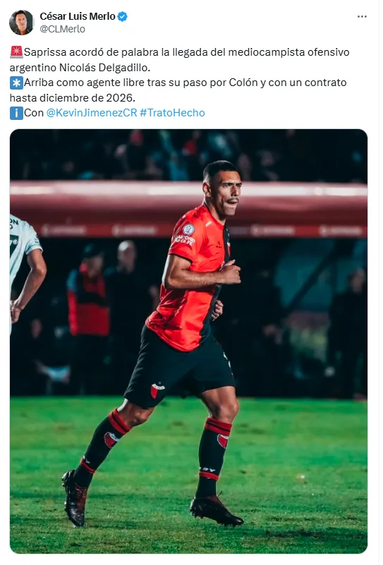 En Argentina adelantaron el fichaje de Delgadillo. (x.com)