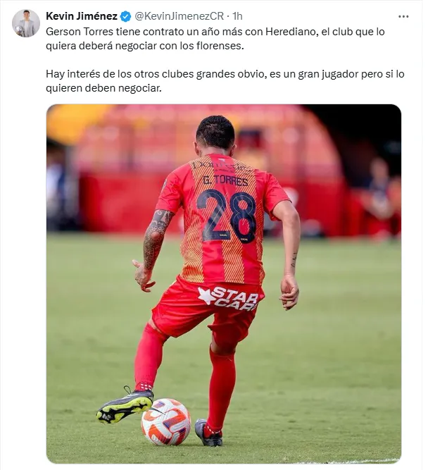 Kevin Jiménez contó la relación contractual del jugador. (x.com)