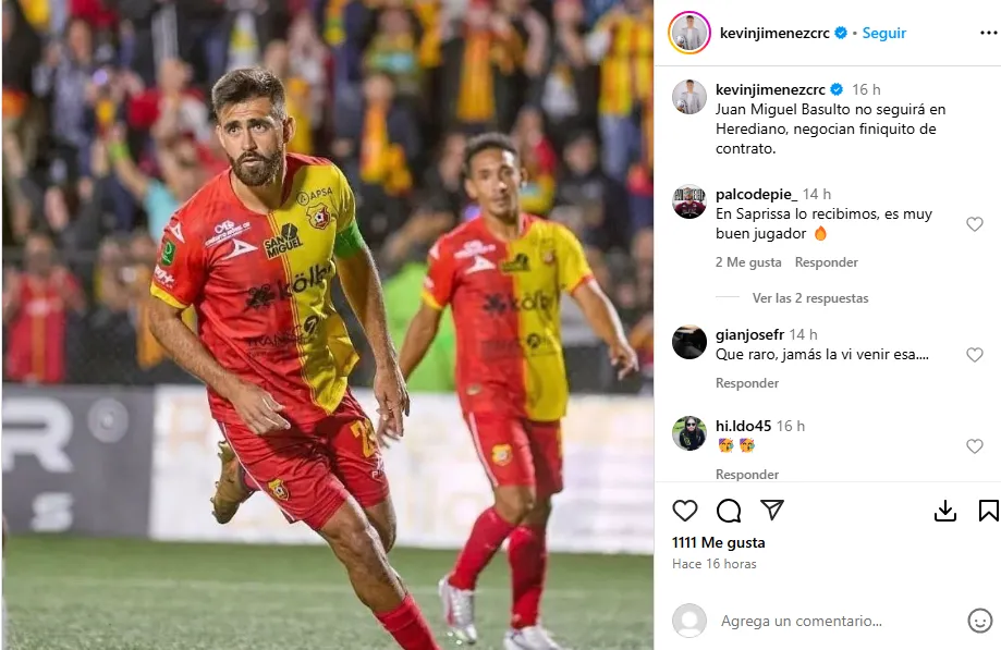 Kevin Jiménez dio la información. (Instagram)