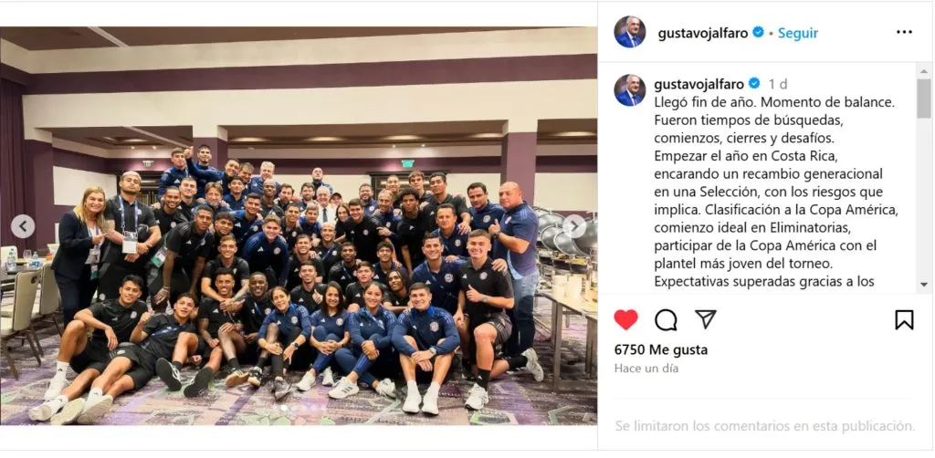 La publicación de Gustavo Alfaro.