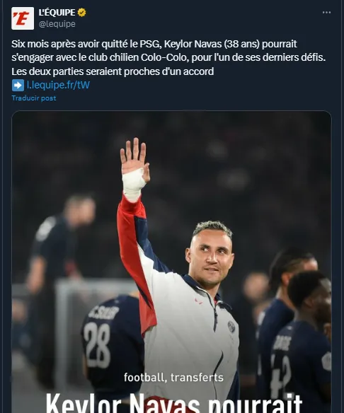 L’Equipe – Keylor Navas