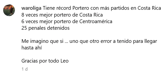 El utilero de Alajuelense defendió a Moreira (Instagram).