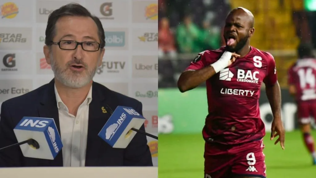 Juan Carlos Rojas, presidente de Saprissa, y Javon East, ex Saprissa.