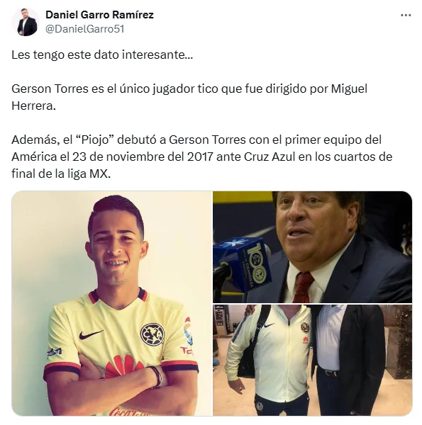 Gerson Torres y el Piojo Herrera tienen historia. (X.com)
