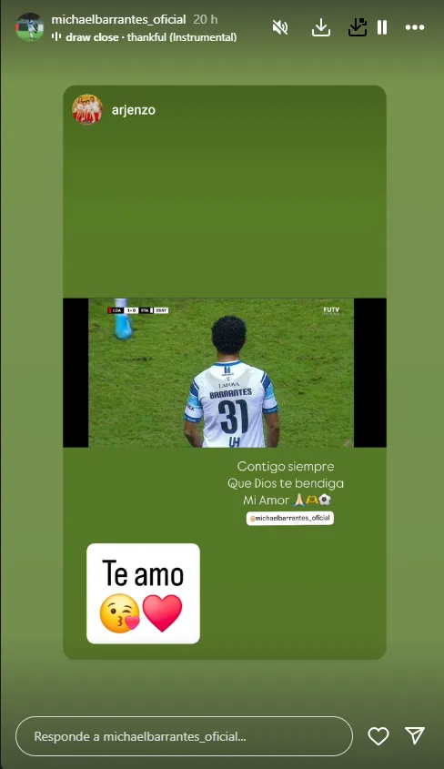 El hijo de Michael Barrantes se mostró orgulloso de su padre.