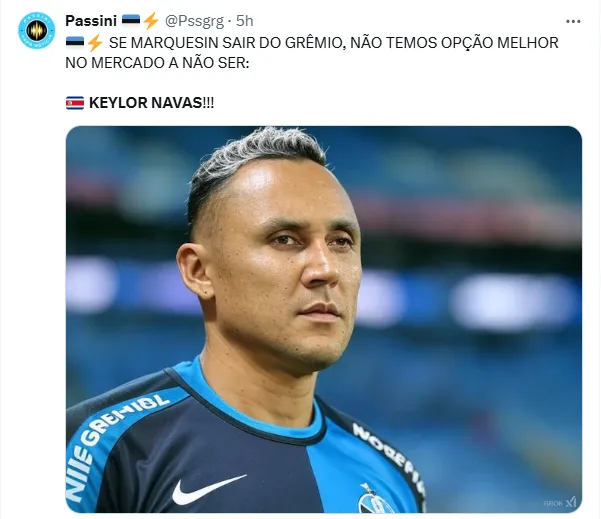Y así se le abriría un lugar a Keylor Navas en Gremio.