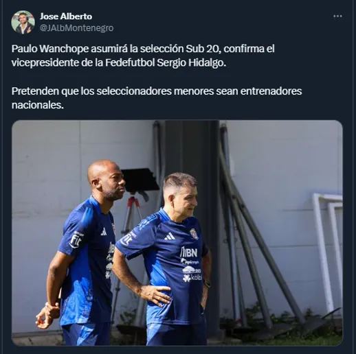 Paulo Wanchope asumirá la dirección técnica de la selección Sub-20 de Costa Rica