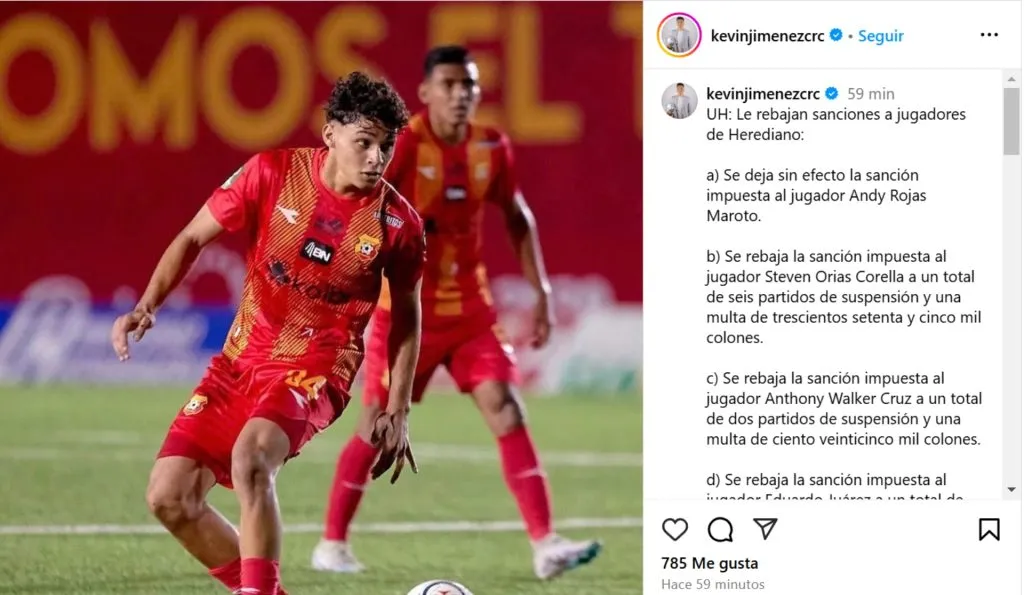 Andy Rojas ahora sí podrá jugar contra Alajuelense.