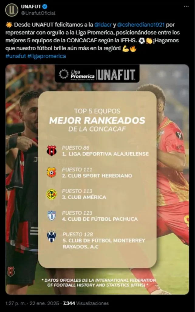 La publicación de Unafut.