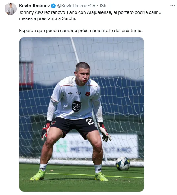 Álvarez se aleja de Alajuelense. (X.com)