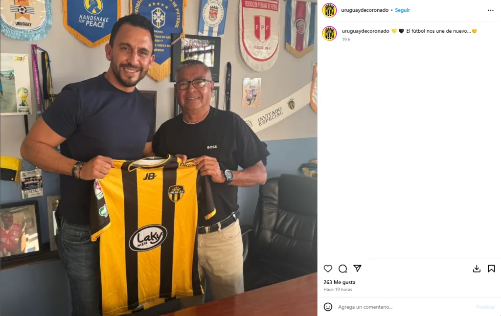 Randall Azofeifa ya fue presentado en CS Uruguay. (Instagram)