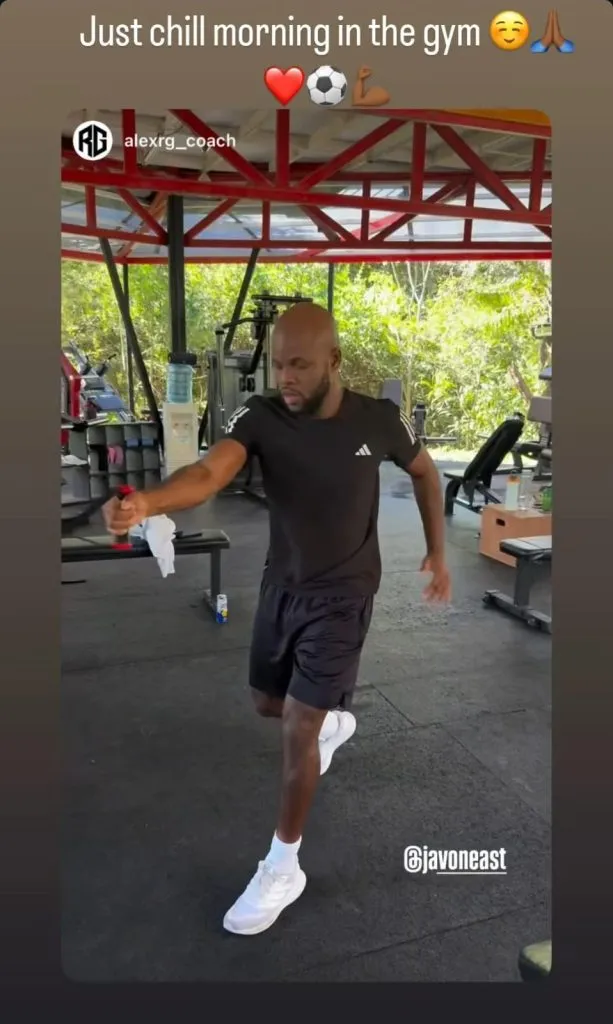 La publicación de Javon East en sus redes sociales.