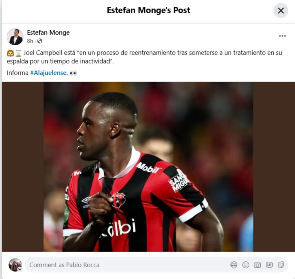 Joel Campbell sigue lesionado.