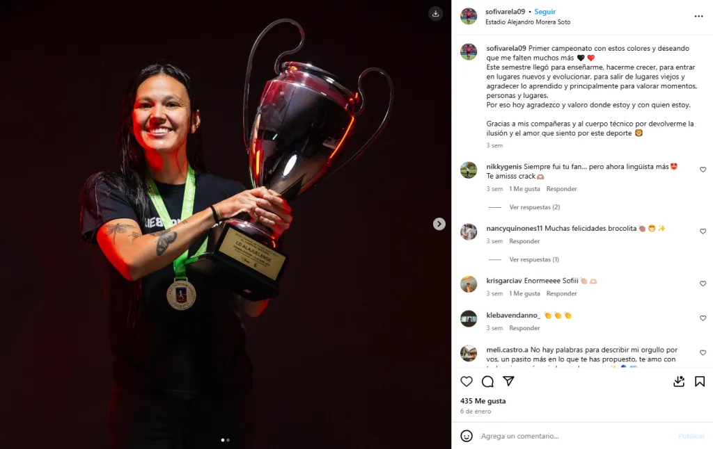Sofía Varela viene de ser campeona con Alajuelense femenino.