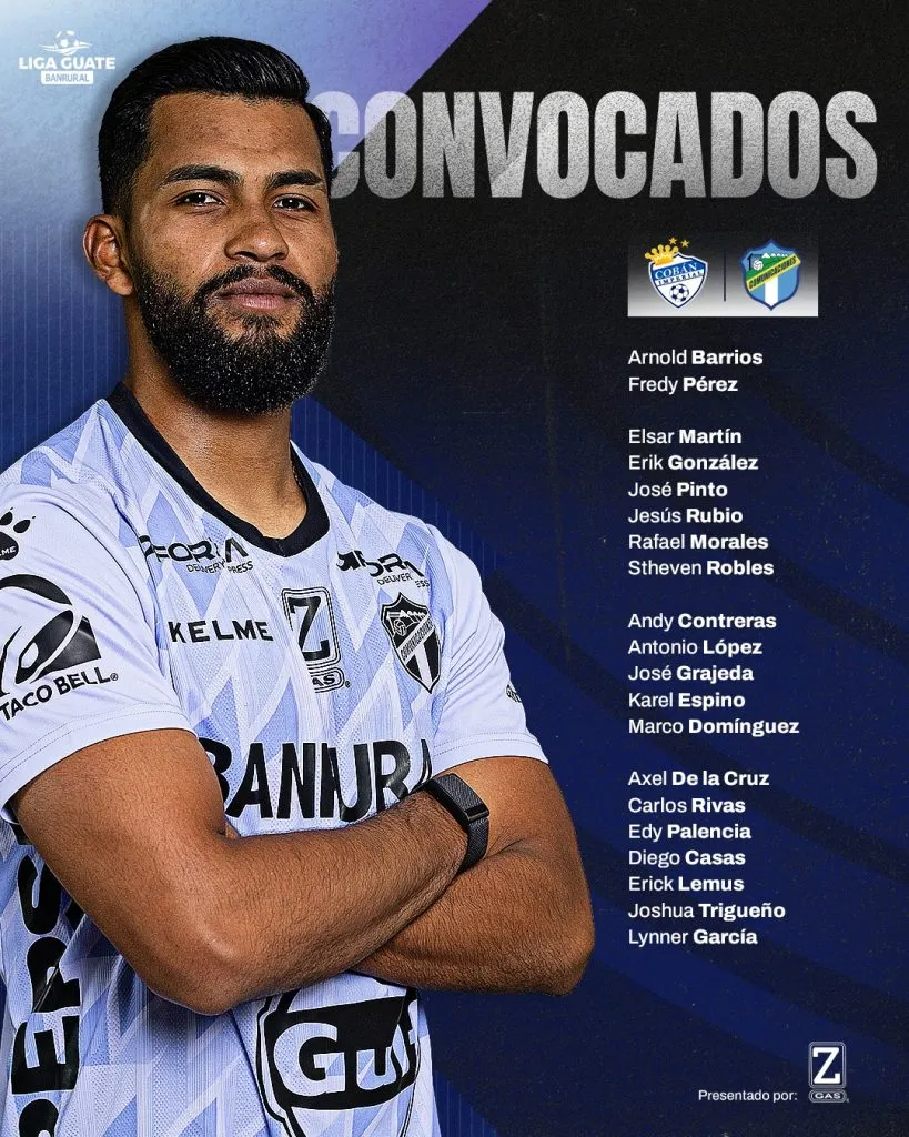 La lista de convocados de Comunicaciones para el duelo de este domingo contra Cobán Imperial.