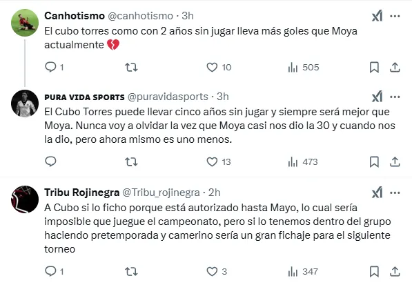 Tres comentarios de los tantos que aprobaron la idea. (X.com)