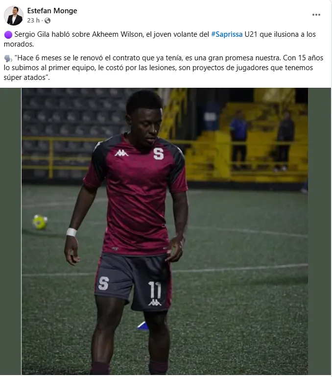 Estefan Monge compartió la noticia. (Facebook)