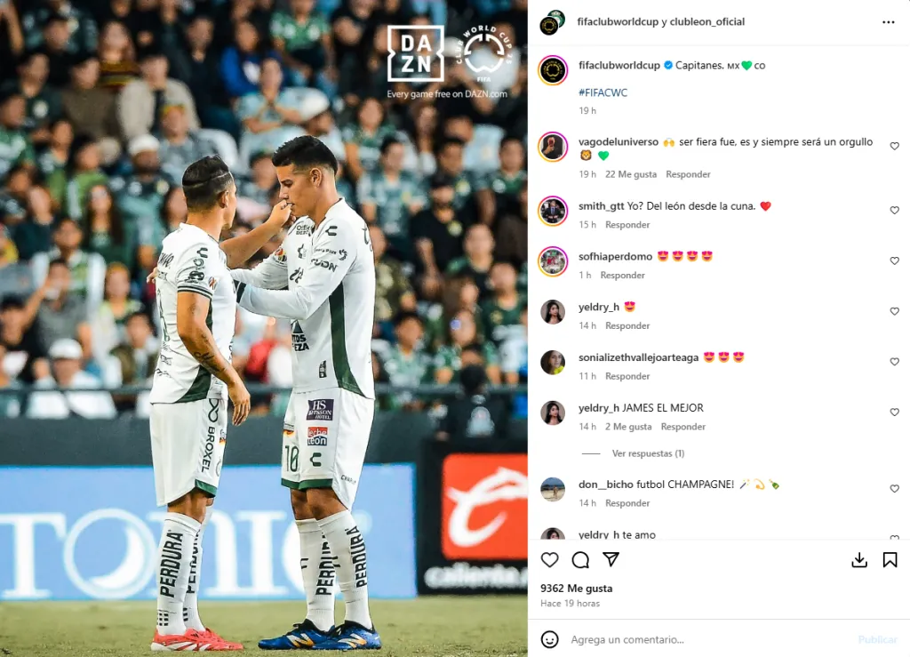 La FIFA viene jugando fuerte con James Rodríguez y el Mundial de Clubes. (Instagram)
