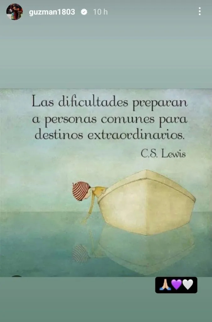 Mensaje de David Guzmán en sus redes sociales