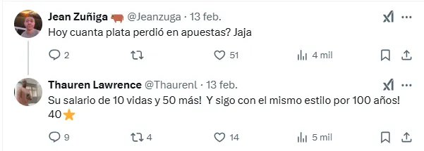 Otra respuesta firmada con el 40 y la estrella. (X.com)