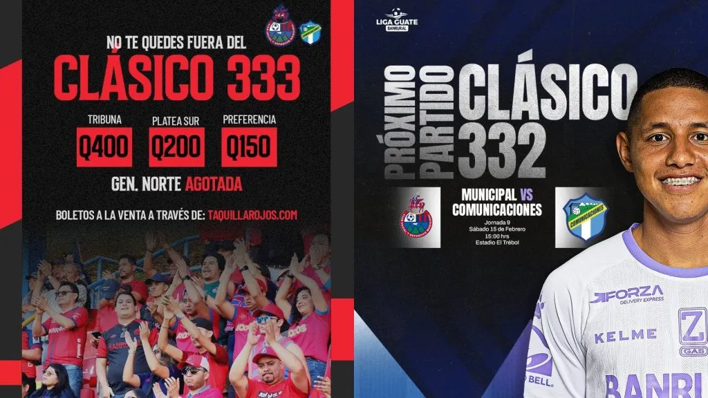 Municipal palpita el clásico 333, mientras que Comunicaciones el 332.