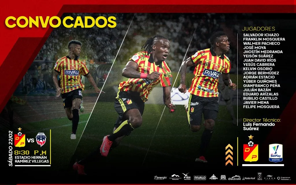 Rubilio Castillo ha sido convocado para el siguiente partido del Deportivo Pereira.