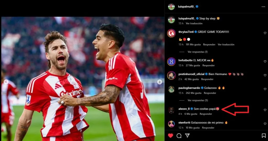 Este fue el mensaje que le dejó Valle a Luis Palma tras su gol con Olympiacos.