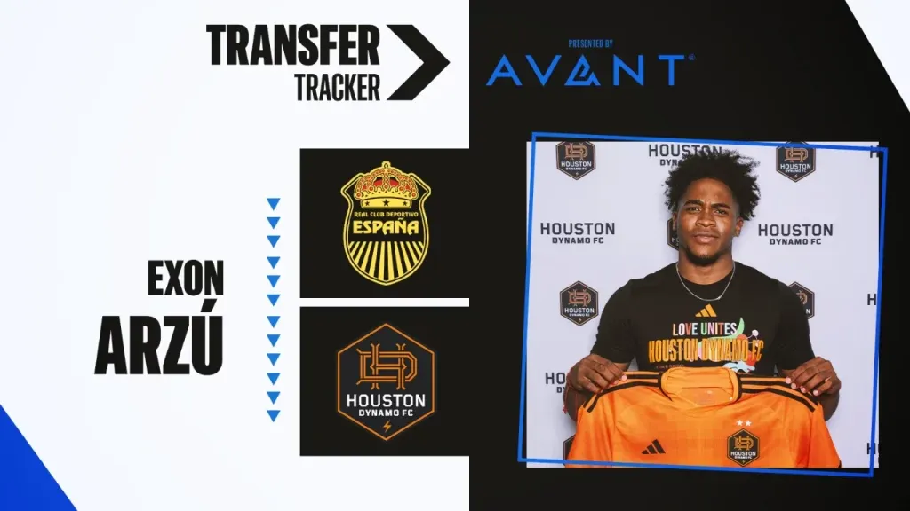 Exon Arzú fue transferido de Real España a Houston Dynamo en Agosto 2024.