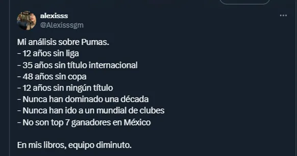 Aficionados de los Pumas en redes.