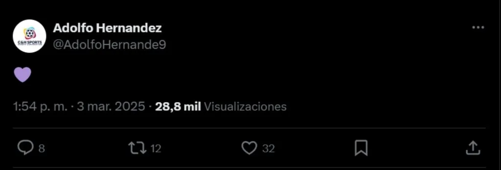 La publicación del representante de Hernán Medford.