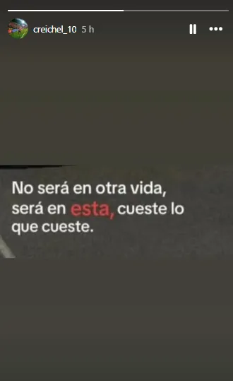 Mensaje de Creichel Pérez en sus redes sociales