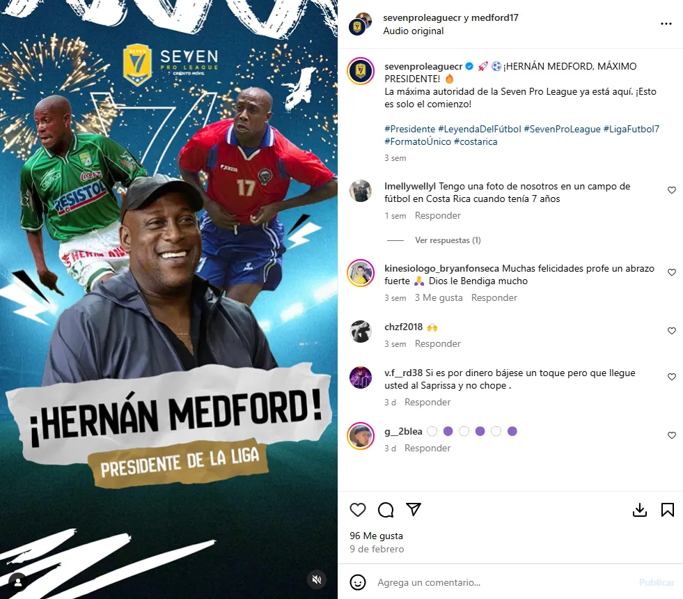 Hernán Medford vuelve a Costa Rica pero en un nuevo rol. (Instagram)