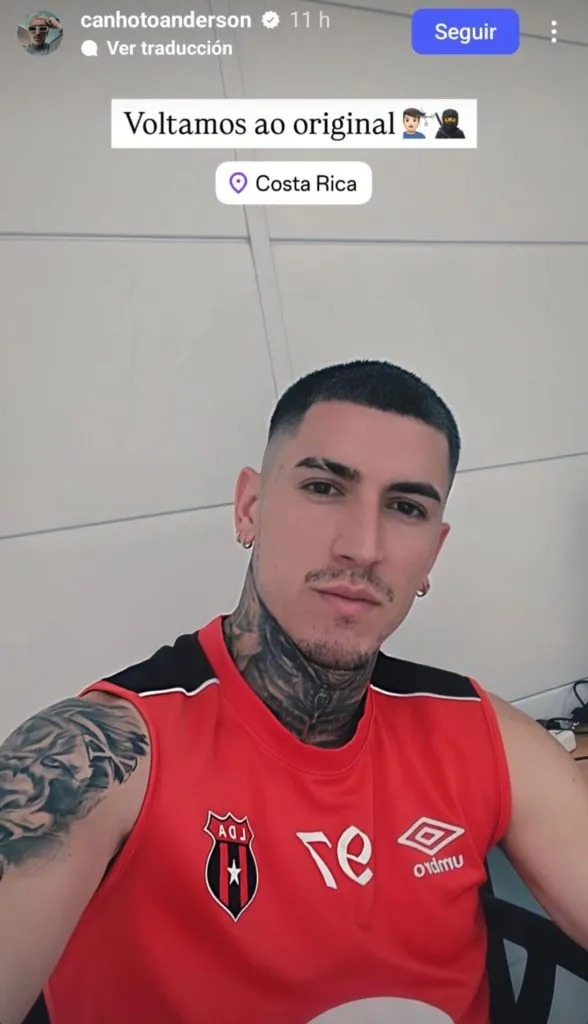 La publicación de Anderson Canhoto.