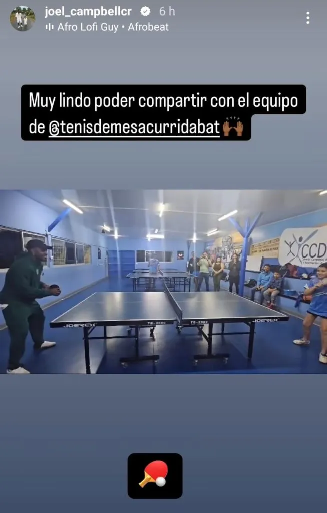 Joel Campbell a través de sus redes sociales