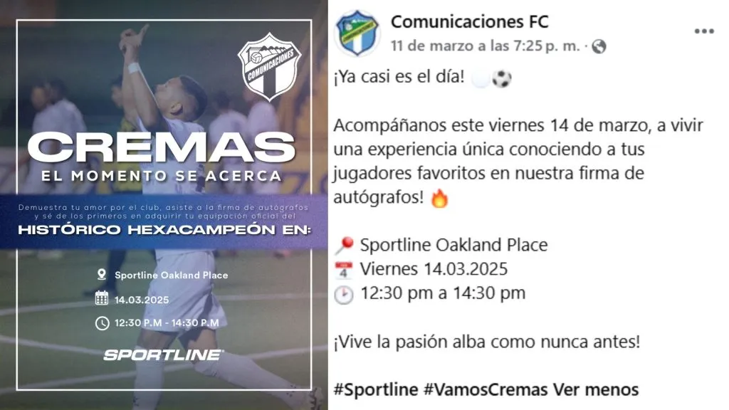 Comunicaciones lanzó este evento a través de sus redes sociales oficiales.