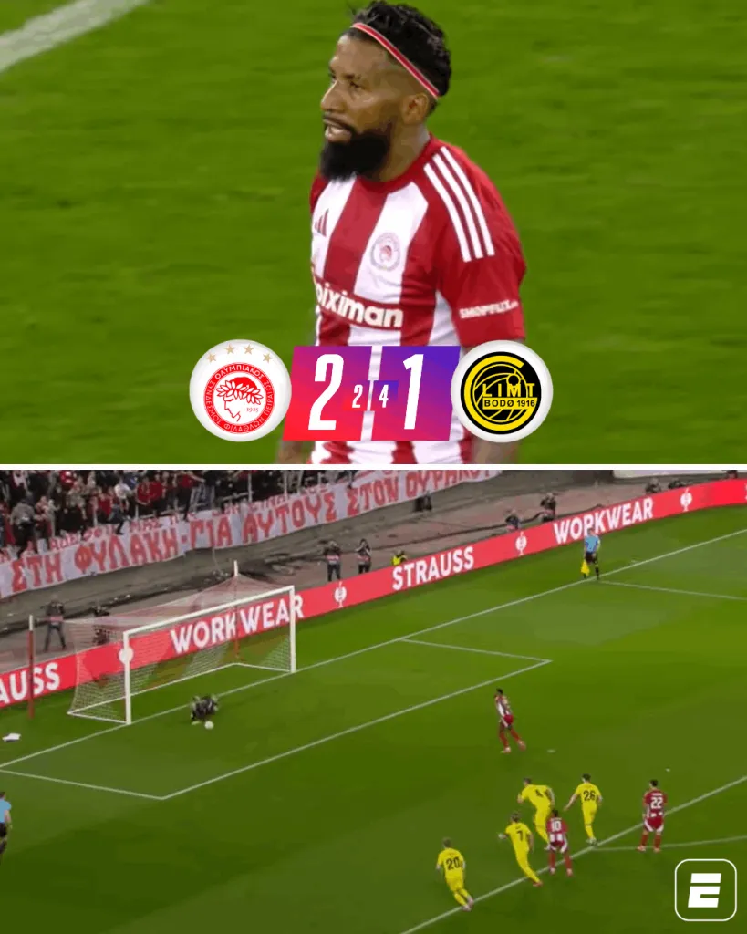 Rodinei falló un penal que le hubiese dado más vida a Olympiacos (Imagen: ESPN)